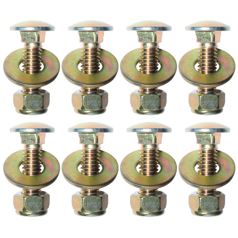 Metalsuberg 5/16" x 1" Carriage Bolts by Color Galvanization of Square Neck with Nylon Lock nut and Large Size Washer Assortment Kit,Carbon Steel,Grade 2.(8pcs Pack) - Image 1